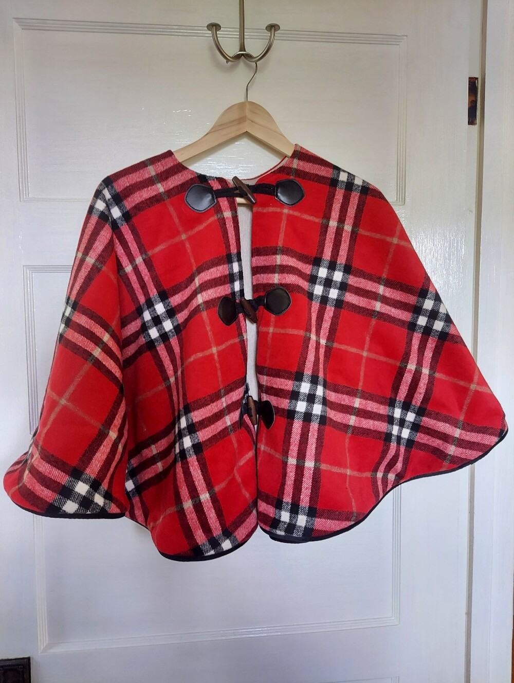 Tartan Plaid Cape With Toggles